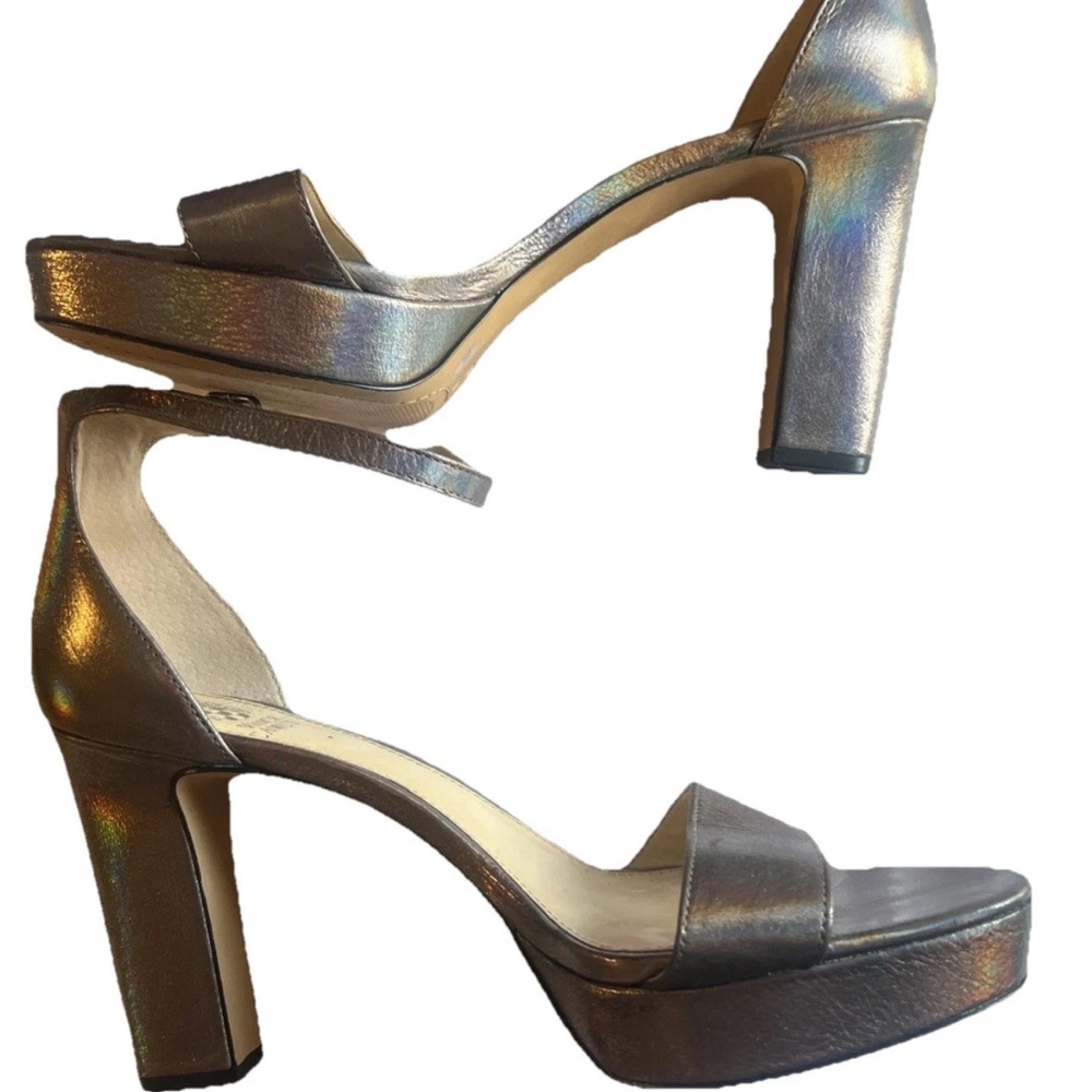 Vince Camuto Silver Chunky Heel Sandals